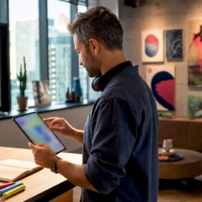 Een IT-manager bekijkt de rapportages over de digitale werkomgeving.
