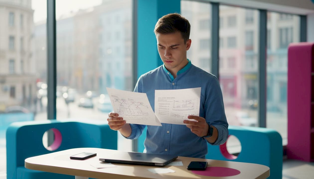 Een IT-expert checkt en analyseert digitale bronnen op betrouwbaarheid en relevantie.